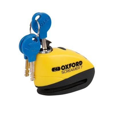 Oxford Motorcycle Screamer7 Alarm Disc Lock Yellow Black LK290 BC41511