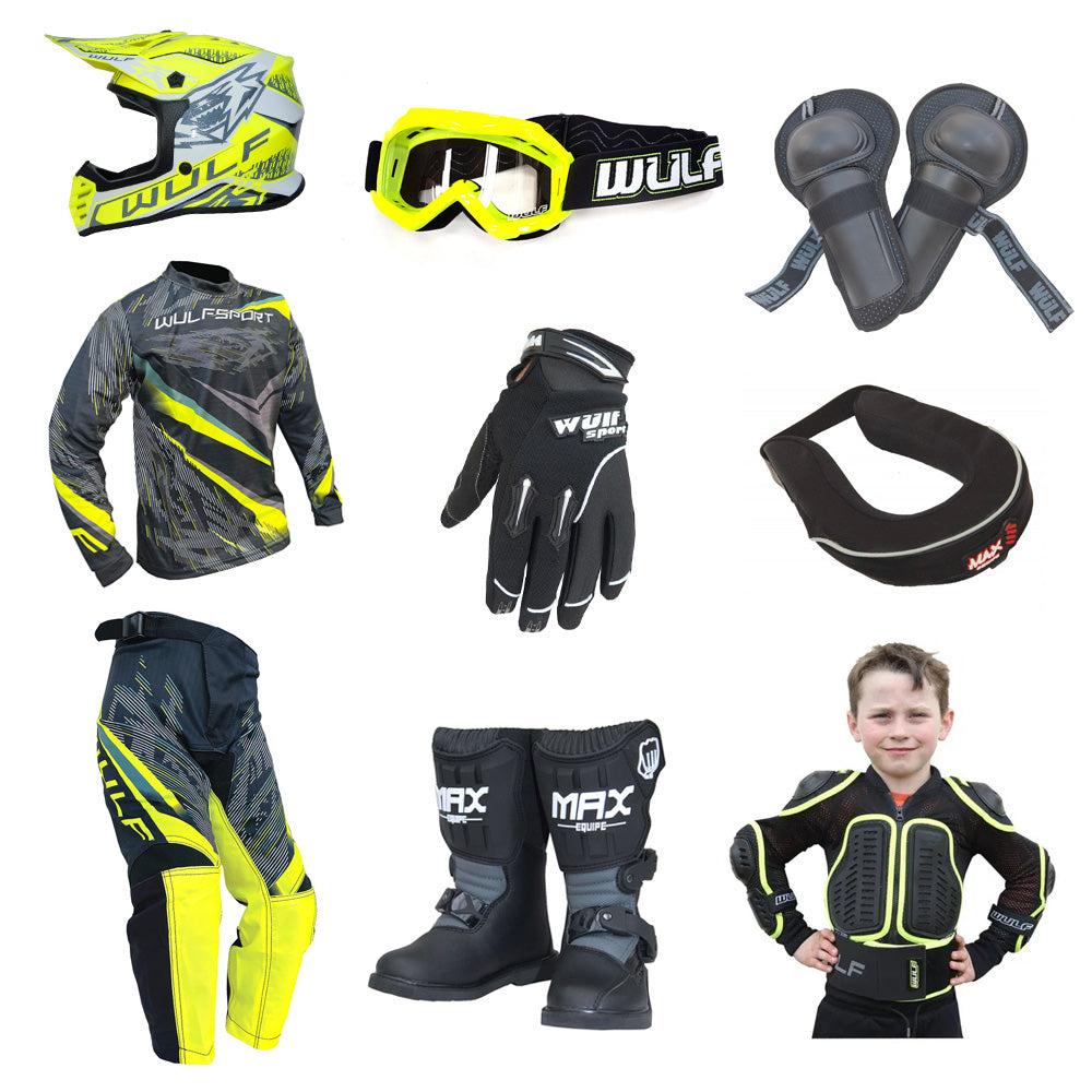 Kids MX Wulfsport 2026 WARHAMMER Motocross Ultra Complete Set Yellow #7