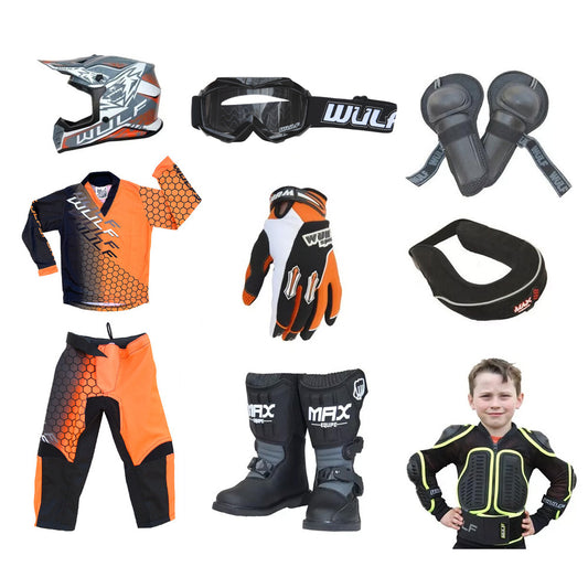 Kids MX Wulfsport 2025 CONNECT Motocross Ultra Complete Set Orange #M7
