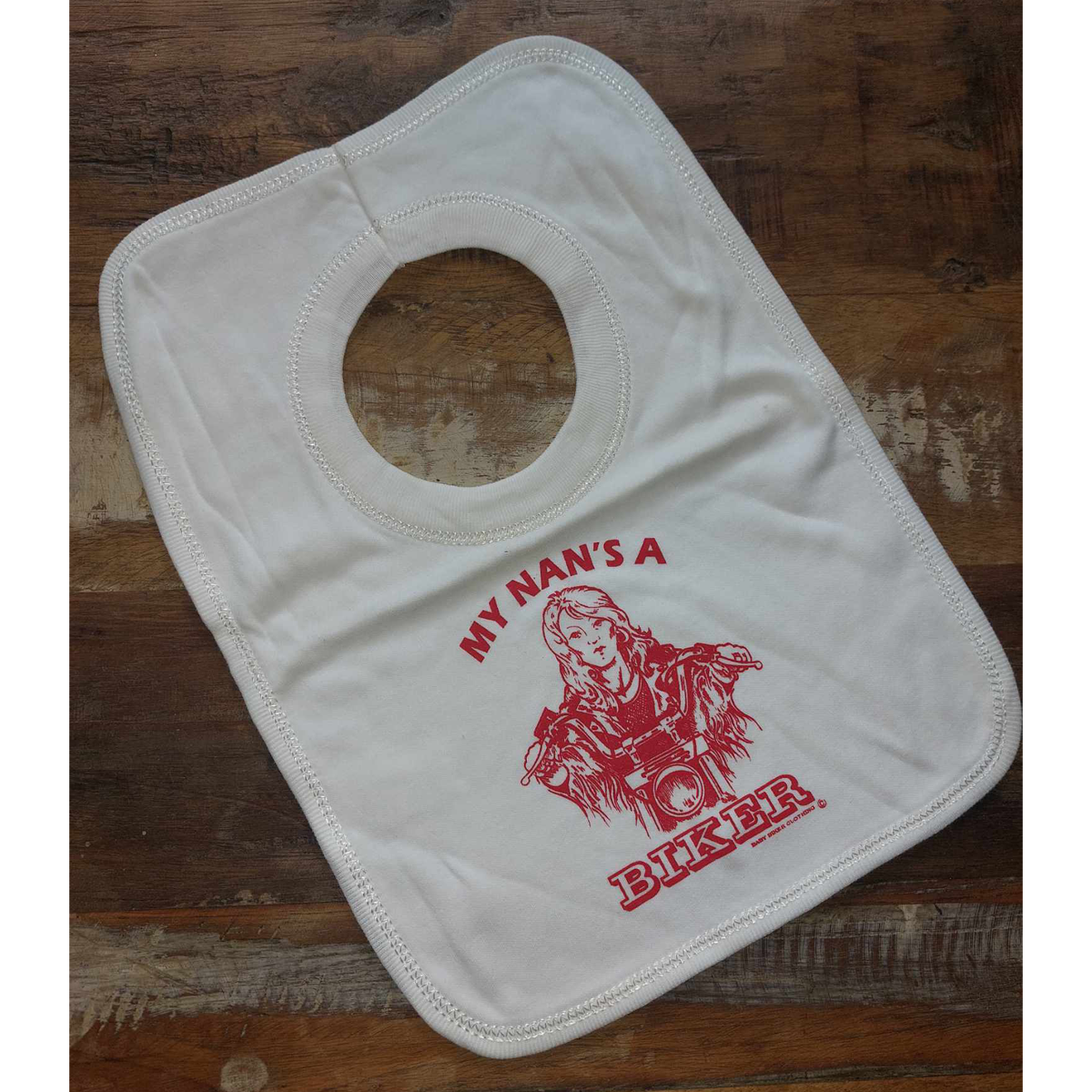 My Nan's A Biker Pull Over Baby Bib