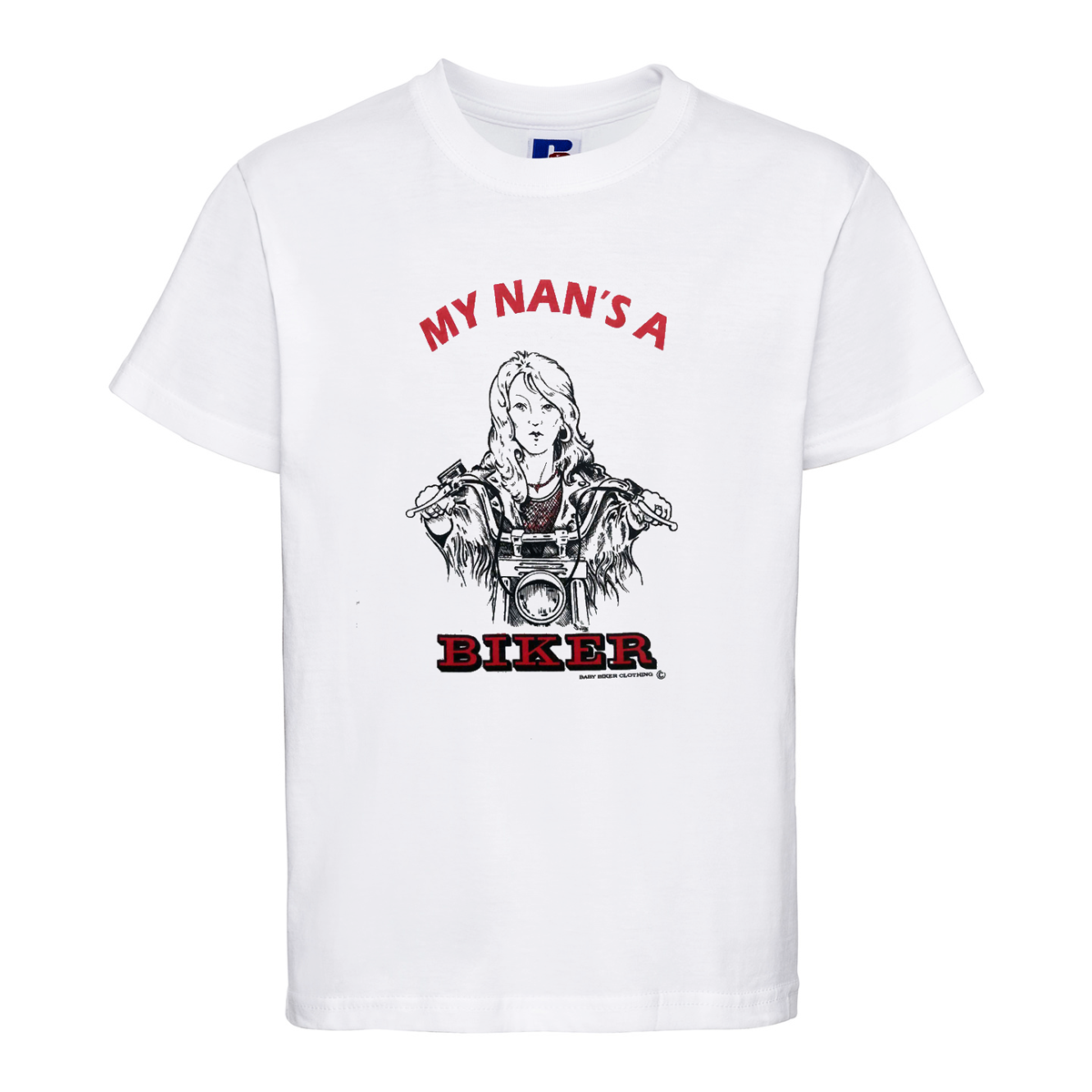 Baby Biker - My Nan's A Biker - Kids Baby Toddler White T-Shirt