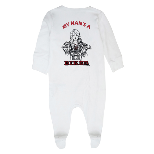 My Nan's A Biker Baby Toddler Sleepsuit Babygrow