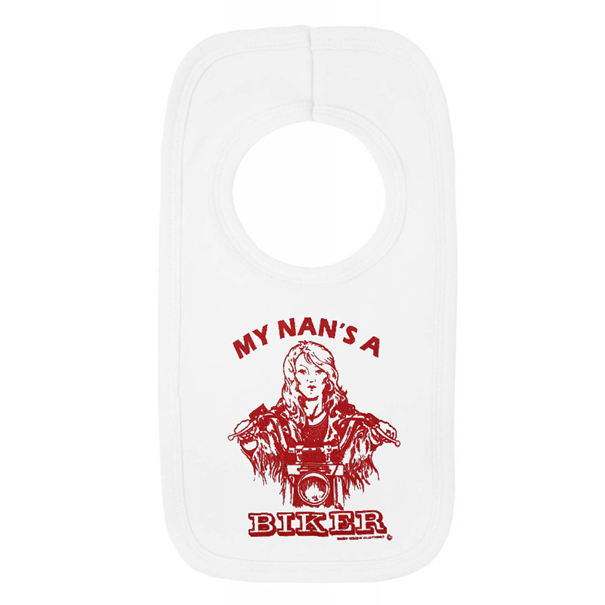 My Nan's A Biker Pull Over Baby Bib