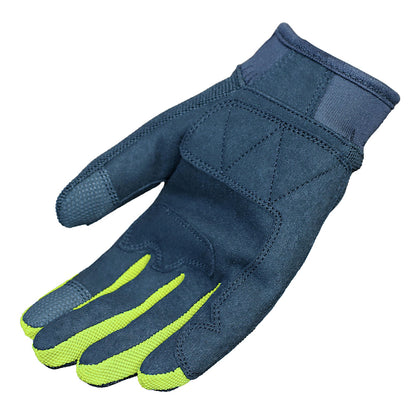 Duchinni Kids Youth Motorcycle Textile Grid Gloves - Black / Neon Yellow