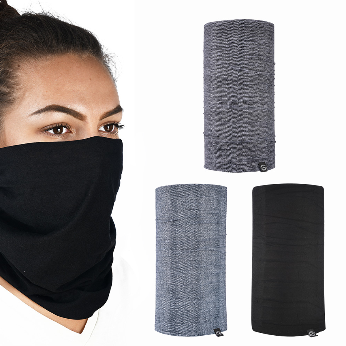 Oxford Comfy 3 Pack Motorcycle Neck Scarf Tube Warmer Bandana Herringbone NW110