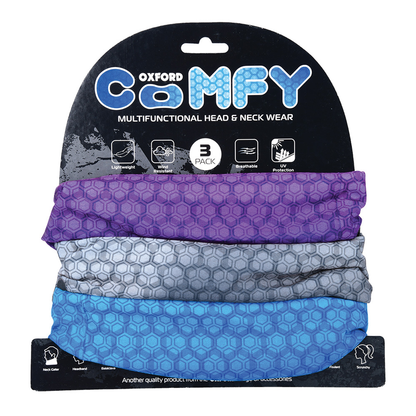 Oxford Comfy Prismatic 3 Pack Neck Scarf Tube Warmer Bandana Balaclava NW144