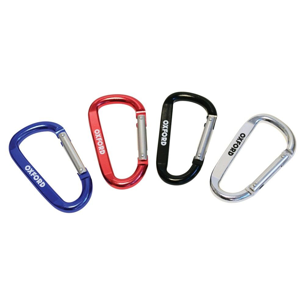 1 Oxford Motorcycle Carabiner 80mm x 7.5mm 2 Pin Lock Aluminium OFCA