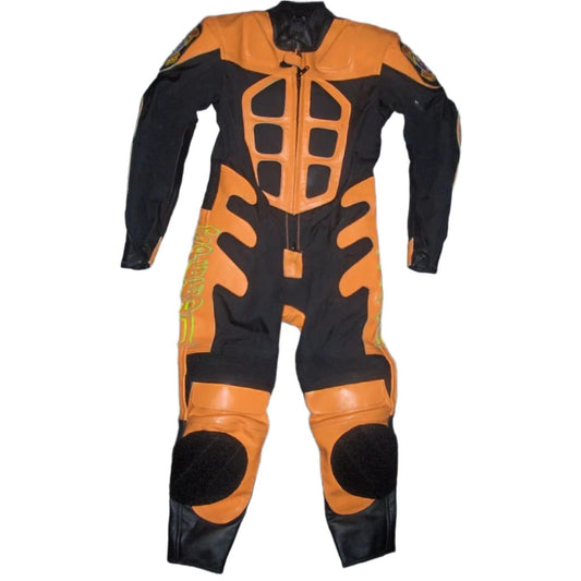 Baby Biker Speed Demon Kids Motorcycle Mini Moto Half Leather Race Suit Black / Orange