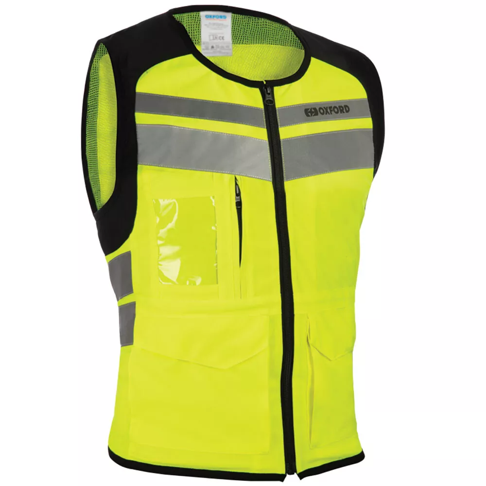 Oxford Motorcycle Utility Bright Top Vest Hi Visibility Reflective Fluo