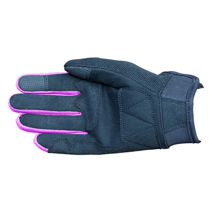 Duchinni Kids Youth Motorcycle Textile Grid Gloves - Black / Purple