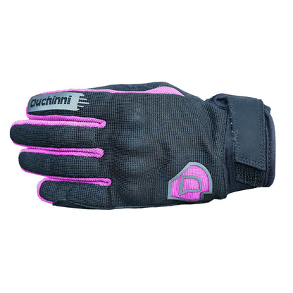 Duchinni Kids Youth Motorcycle Textile Grid Gloves - Black / Purple