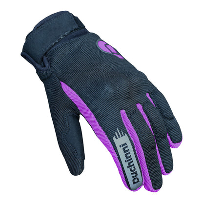 Duchinni Kids Youth Motorcycle Textile Grid Gloves - Black / Purple