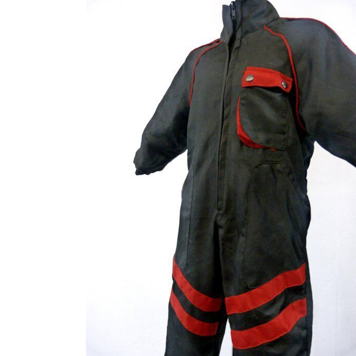 Kids Pit Crew MX Quad Mechanic Style Childs Speed Demon Overalls Black / Red