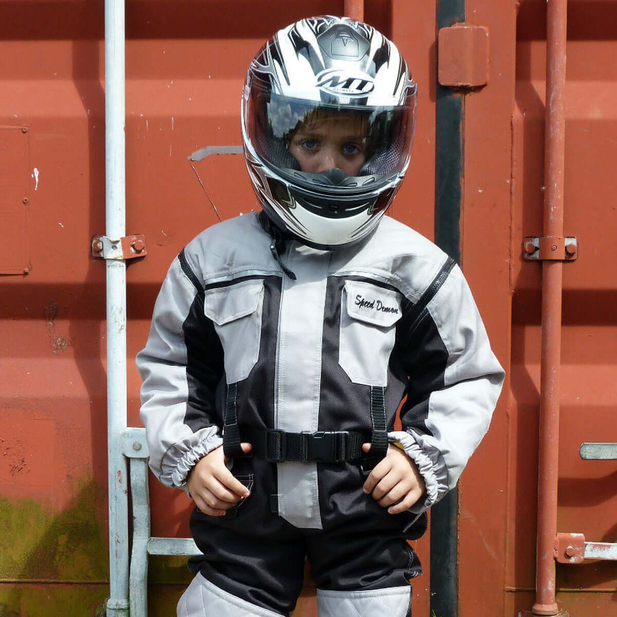 Baby Biker Kids Textile X-Tenda One Piece Motorcycle Suit Grey