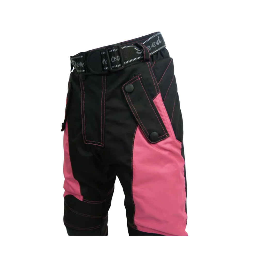 Speed 2 Kids Childrens Textile Motorcycle Trousers Baby Biker Pink