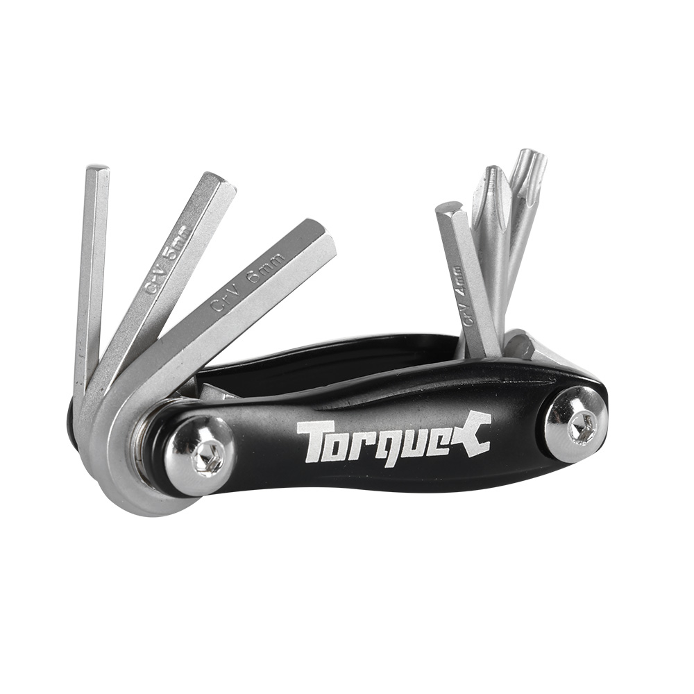 Oxford Motorcycle Torque Compact 6 Aluminium Folding Multi Tool Black TL201