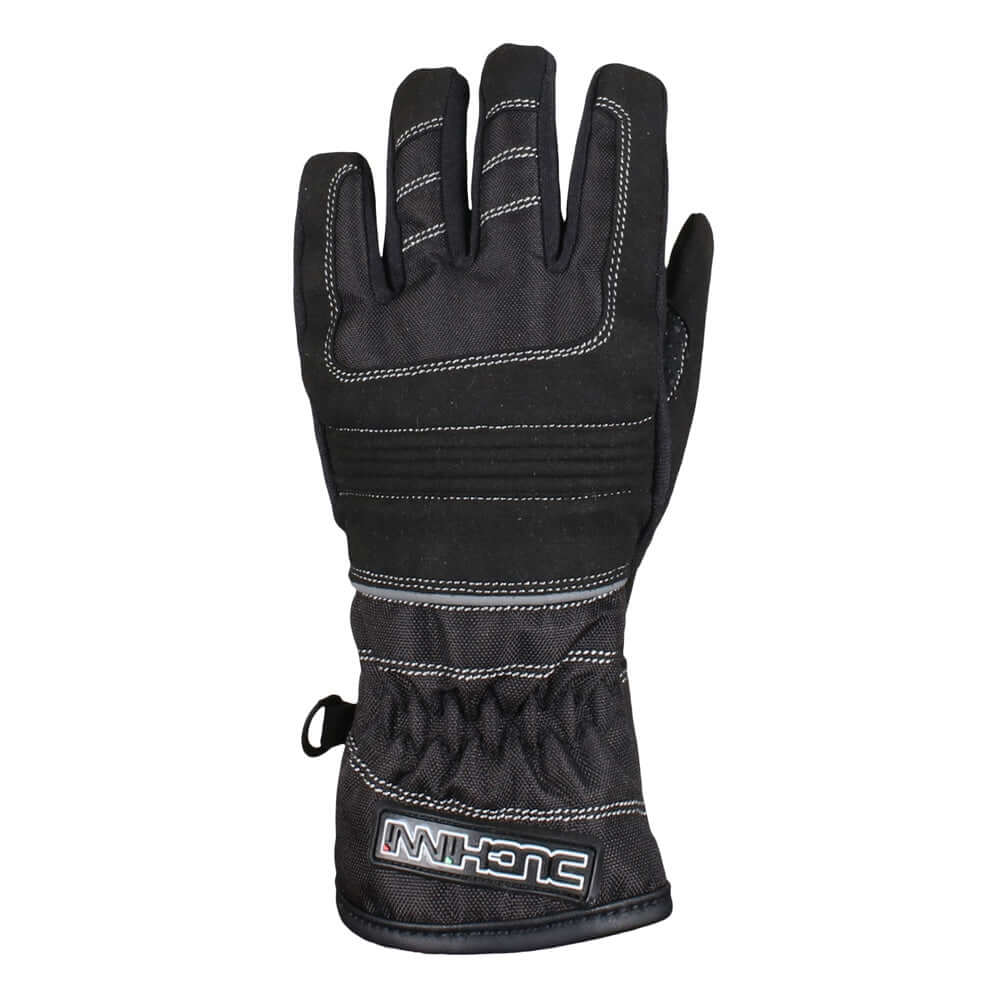 Duchinni Kids Textile Waterproof Motorcycle Trail Gloves - Black / Silver