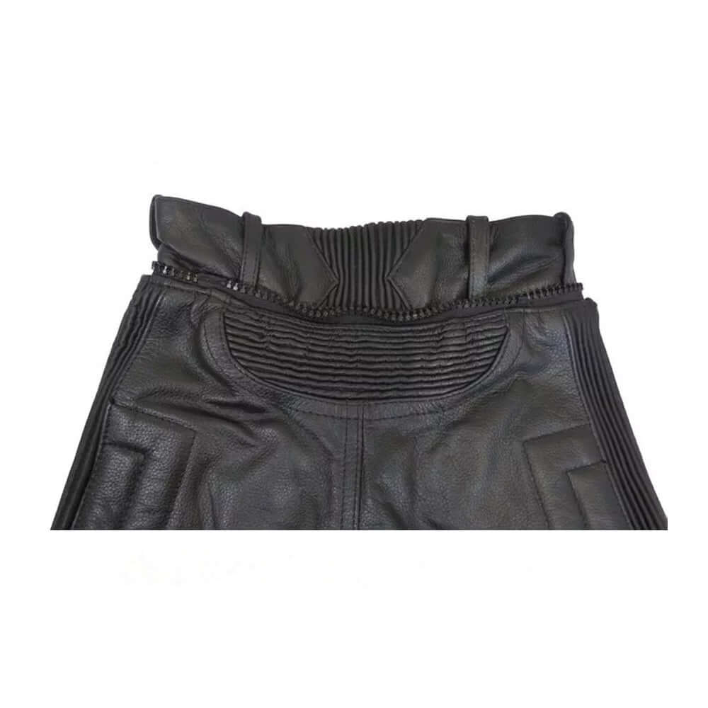 Baby Biker Kids Childrens Twin Zip Leather Trouser Black Short Leg