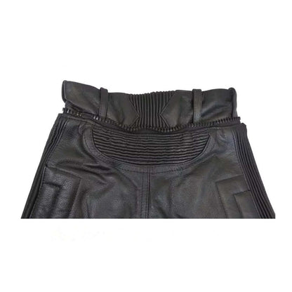 Baby Biker Kids Childrens Twin Zip Leather Trouser Black Short Leg