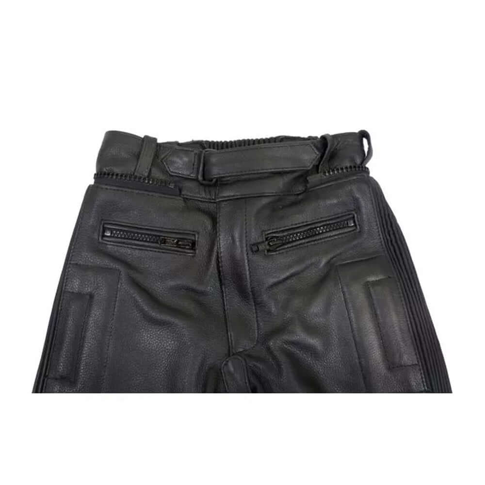 Baby Biker Kids Childrens Twin Zip Leather Trouser Black Short Leg