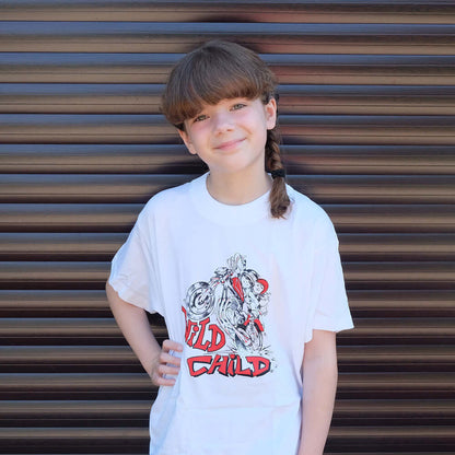 Baby Biker - Wild Child - Kids Baby Toddler Motorcycle White T-Shirt