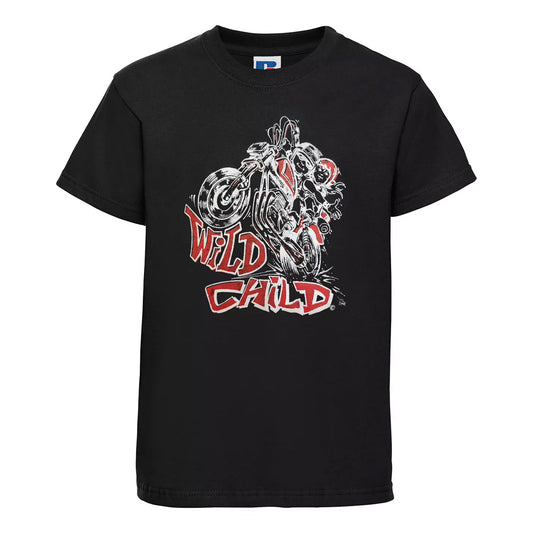 Baby Biker - Wild Child - Kids Baby Toddler Motorcycle Black T-Shirt