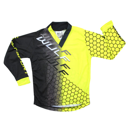 Kids MX Wulfsport 2025 CONNECT Motocross Shirt, Trouser, Glove & Helmet Yellow Set #6